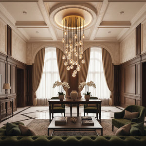 Kristal Crystal Round Cluster Chandelier