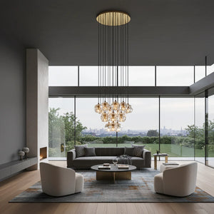 Kristal Crystal Round Cluster Chandelier