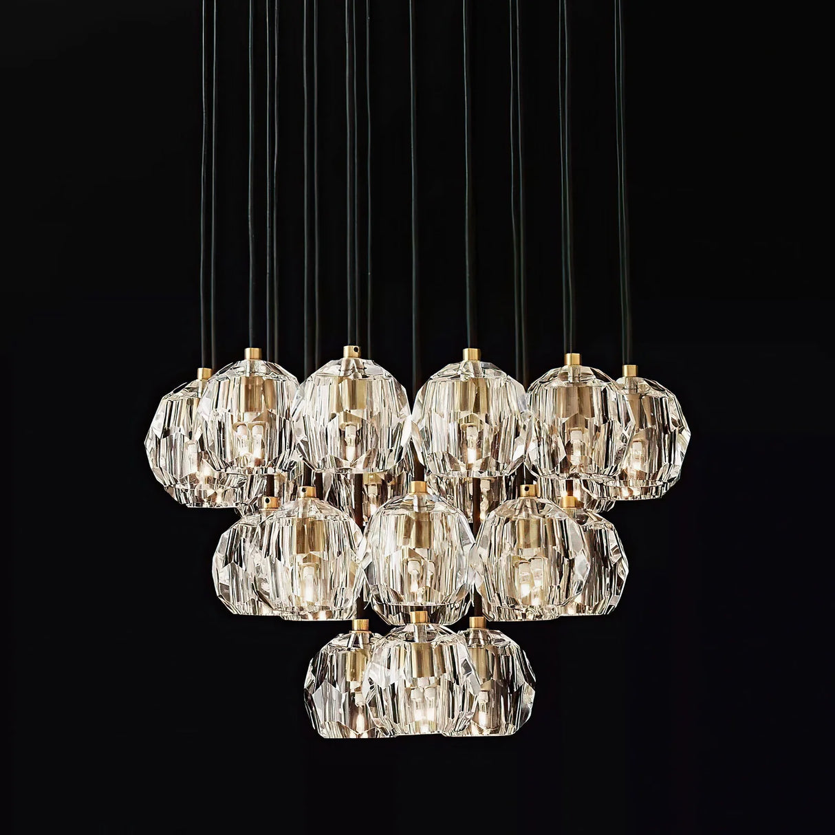 Kristal Crystal Round Cluster Chandelier