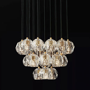 Kristal Crystal Round Cluster Chandelier