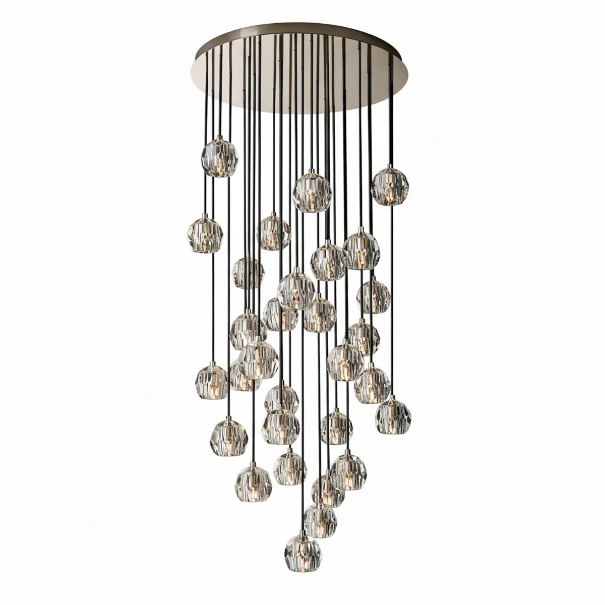 Kristal Crystal Round Cluster Chandelier