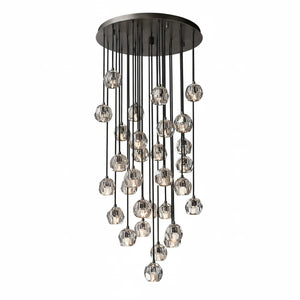 Kristal Crystal Round Cluster Chandelier