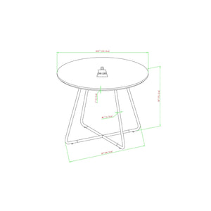 Alex 40" Modern Veneer and Metal Round Dining Table