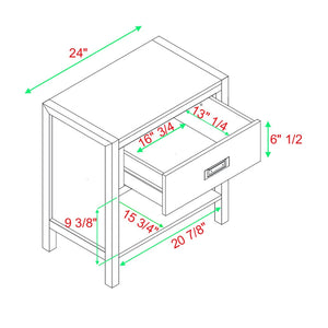 Lydia Solid Wood Modern Contemporary Nightstand