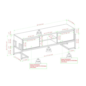 Betty Modern Glam 2-Drawer TV Stand