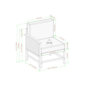 Midland Modern Solid Wood 5-Piece Outdoor Sectional Set