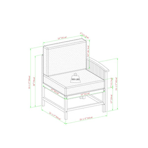 Midland Modern Solid Wood 5-Piece Outdoor Sectional Set
