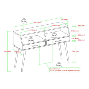 44" Contemporary 2-Drawer Entry Table