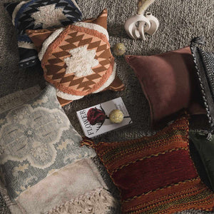 Reeves Orange Diamond Textured Throw Pillow