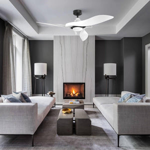Black 54" DC Motor 6 Speed Ceiling Fan with LED Lighting