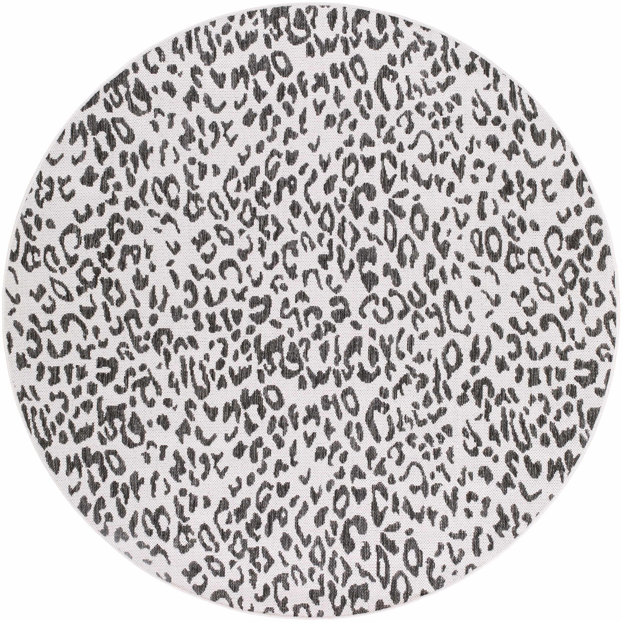 Alderbury White Leopard Print Rug