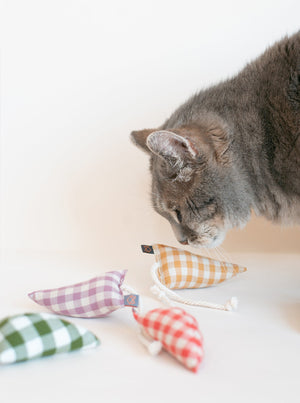 MODERN MOUSE CATNIP TOY - PLAID & GINGHAM