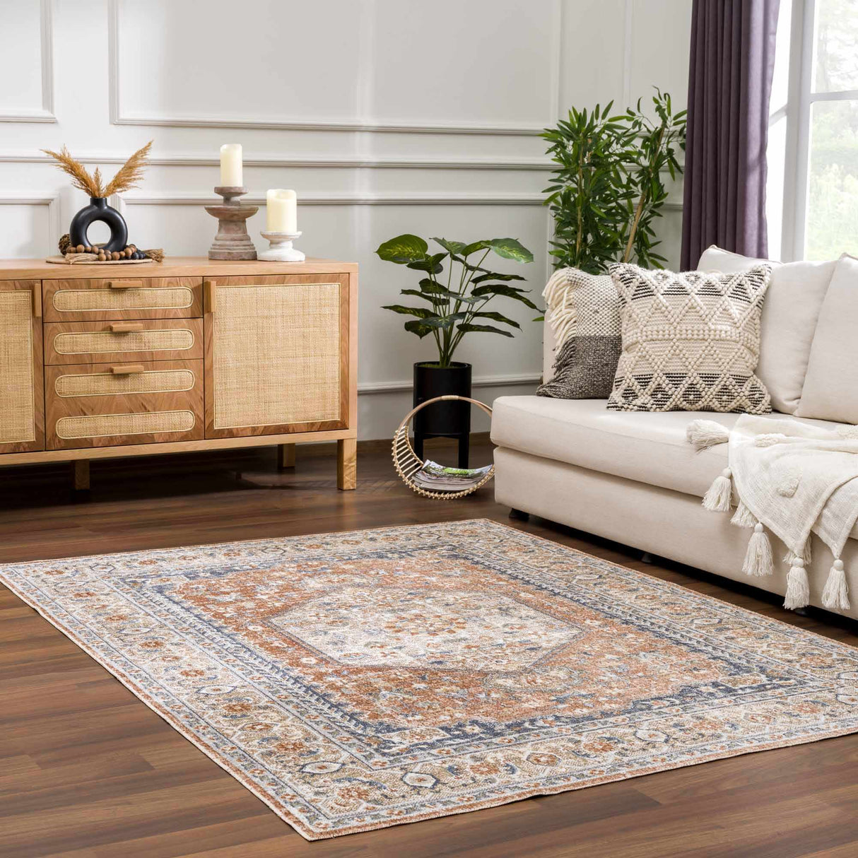 Gael Rust Boutique Washable Rug