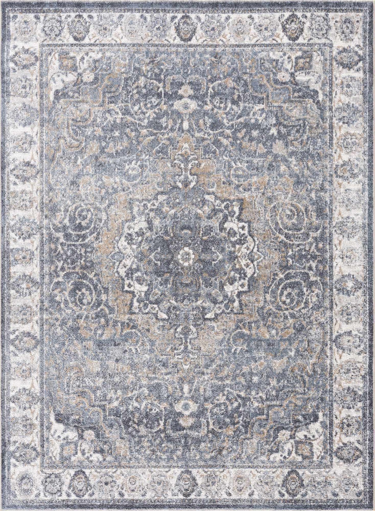 Aurum Blue Washable Area Rug