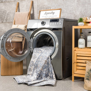 Aurum Blue Washable Area Rug