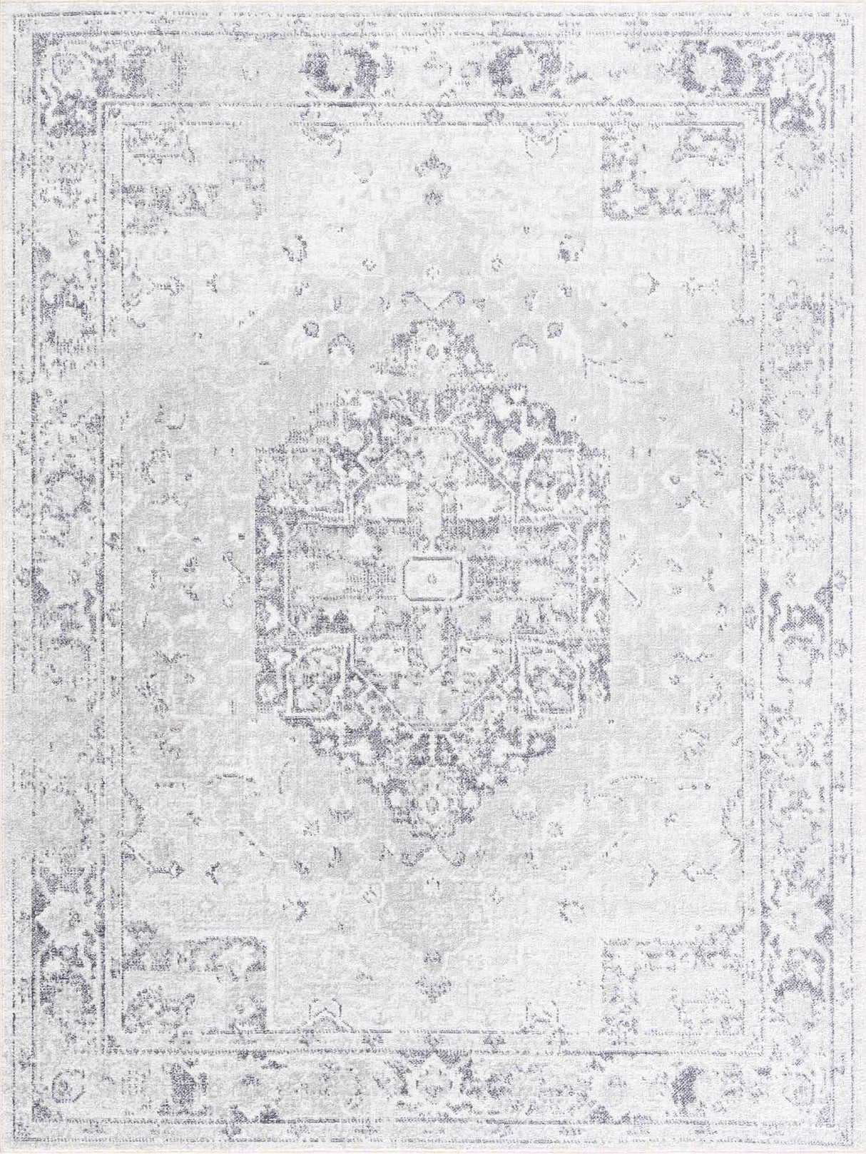 Akram Cream & Antrasit Washable Area Rug