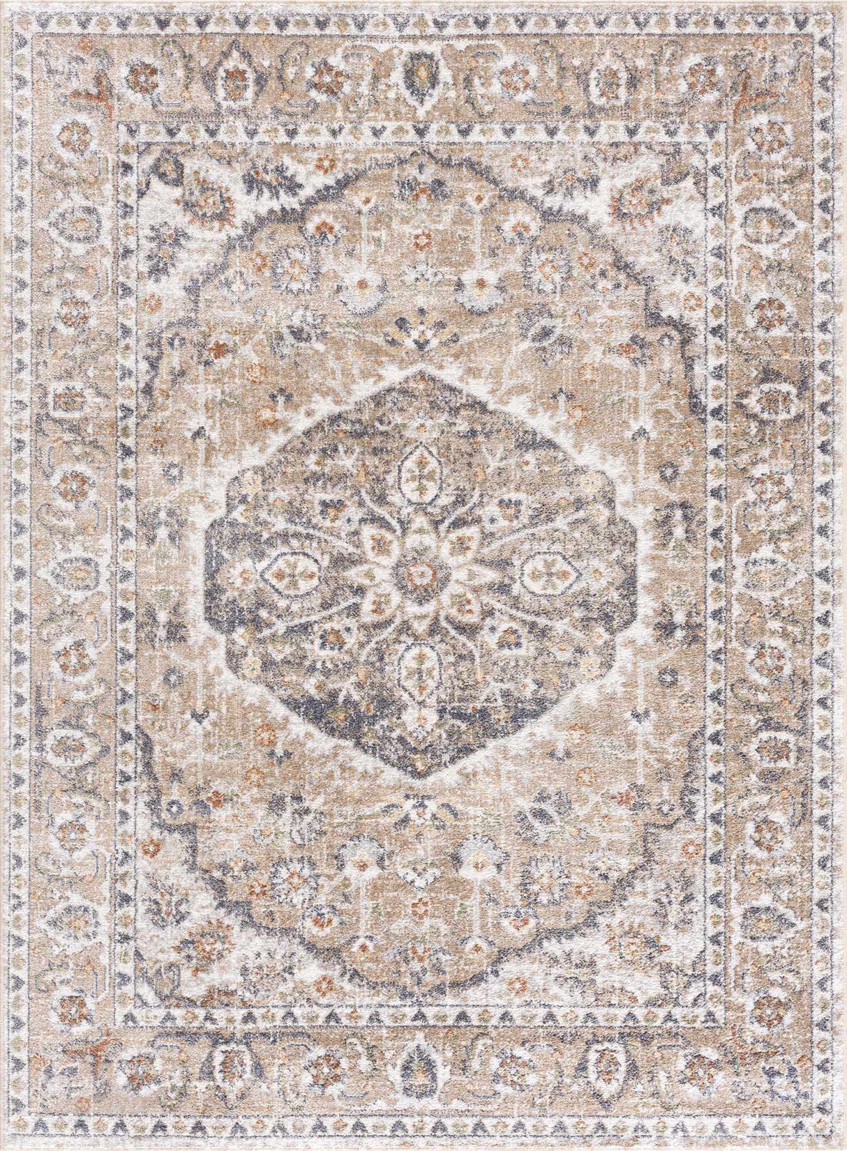 Beige Hiti Washable area rug