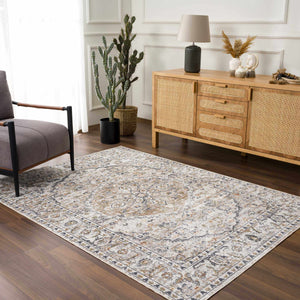 Cream Hiti Washable area rug