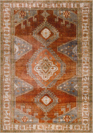 Kullar Orange Washable Area Rug