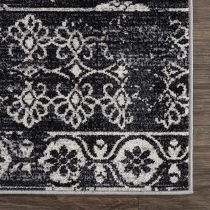 Kahraman Black & White Washable Rug