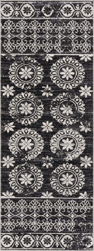 Kahraman Black & White Washable Rug