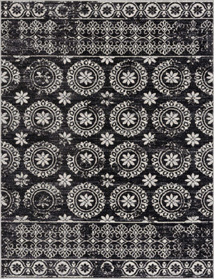 Kahraman Black & White Washable Rug