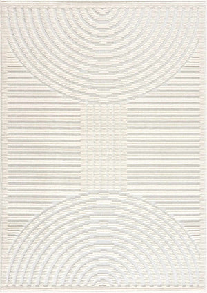Deron White Washable 3D Rug