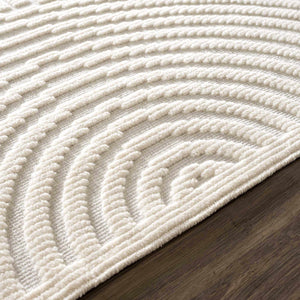 Deron White Washable 3D Rug