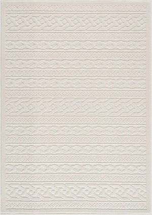 Fadey White 3D Washable Rug