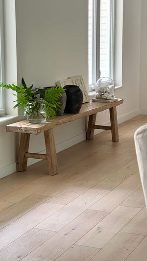 Large Elm Wood Bench