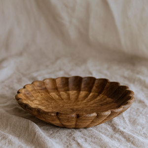 Leighton Wood Scalloped Bowl