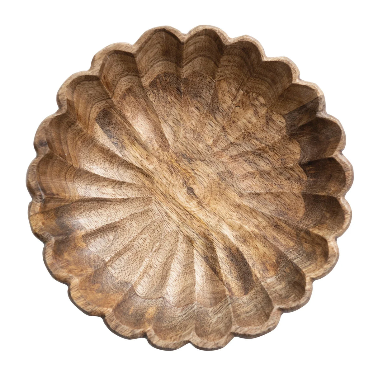 Leighton Wood Scalloped Bowl