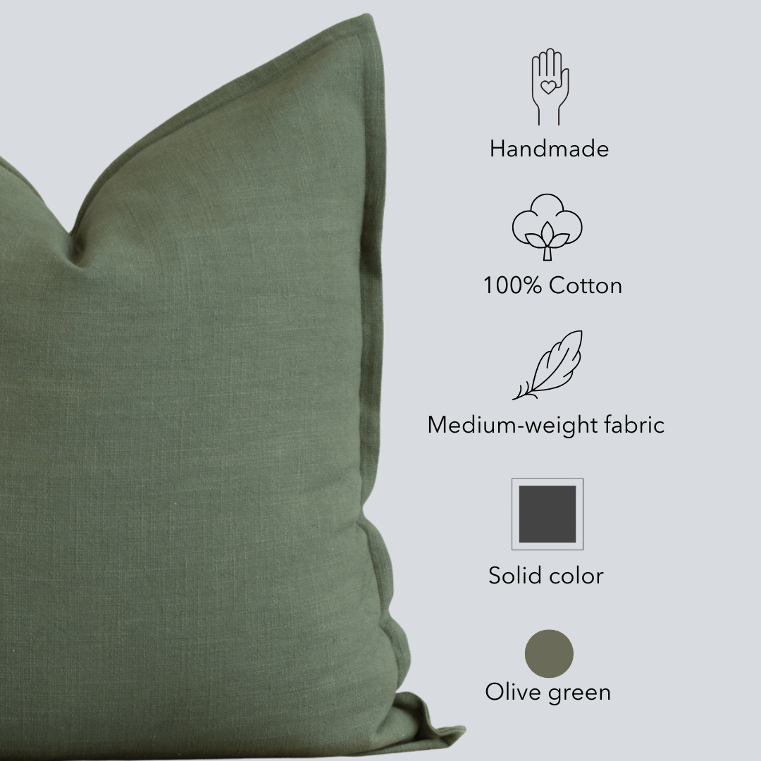 Gávea Solid Color Pillow Cover | Olive Green