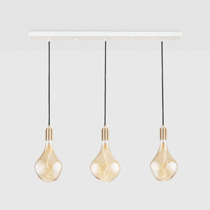 Linear Triple Pendant in Brass + Voronoi II