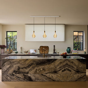 Linear Triple Pendant in Brass
