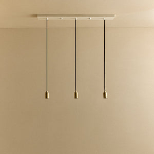 Linear Triple Pendant in Brass