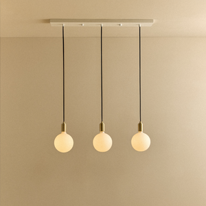 Linear Triple Pendant in Brass