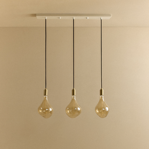 Linear Triple Pendant in Brass + Voronoi II