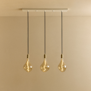 Linear Triple Pendant in Brass
