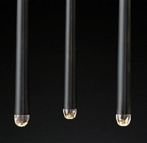 Long Dish Brass Art Crystal Chandelier