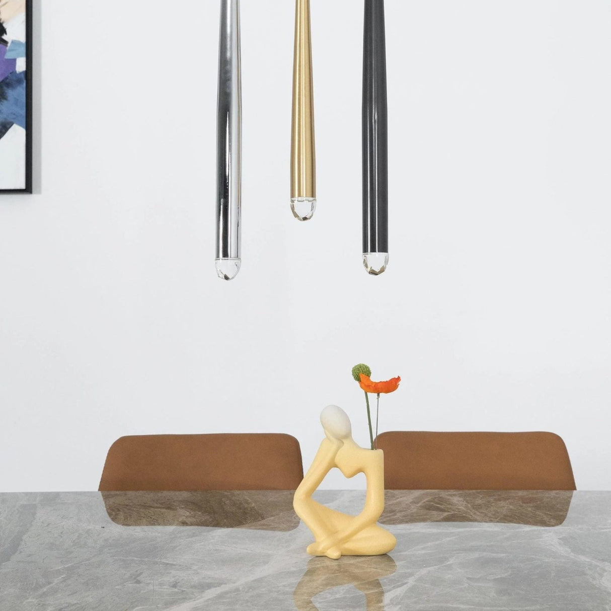 Long Dish Brass Art Crystal Chandelier