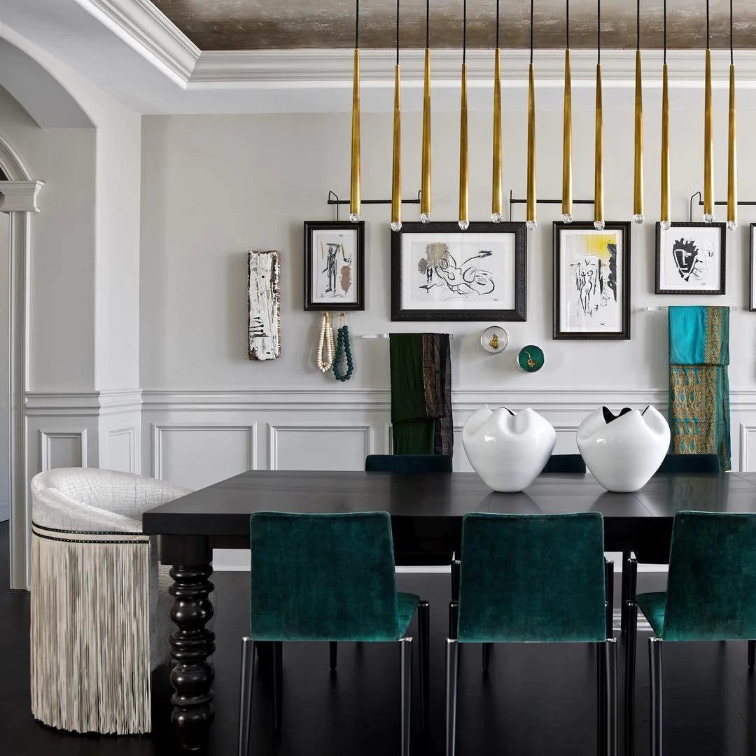 Long Dish Brass Art Crystal Chandelier