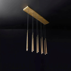 Long Dish Brass Art Crystal Chandelier