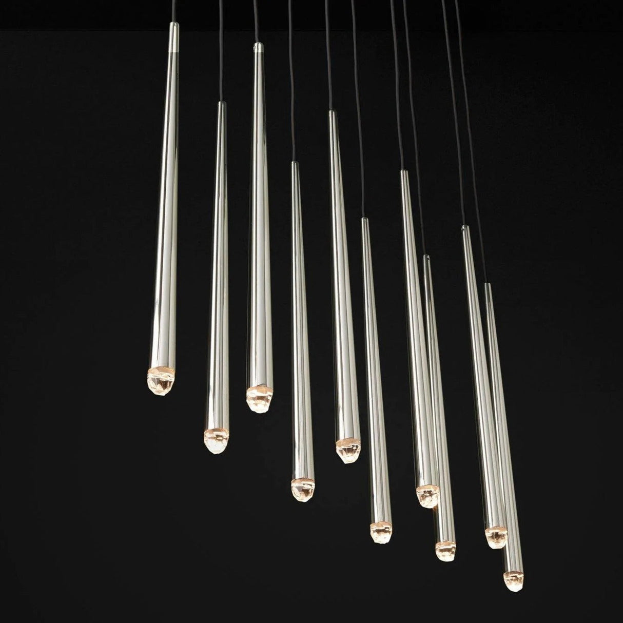 Long Dish Brass Art Crystal Chandelier