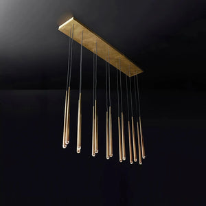 Long Dish Brass Art Crystal Chandelier