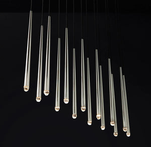 Long Dish Brass Art Crystal Chandelier