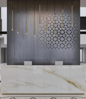 Long Dish Brass Art Crystal Chandelier