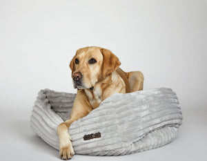 Luna Grey Napper Dog Bed with Bolsters