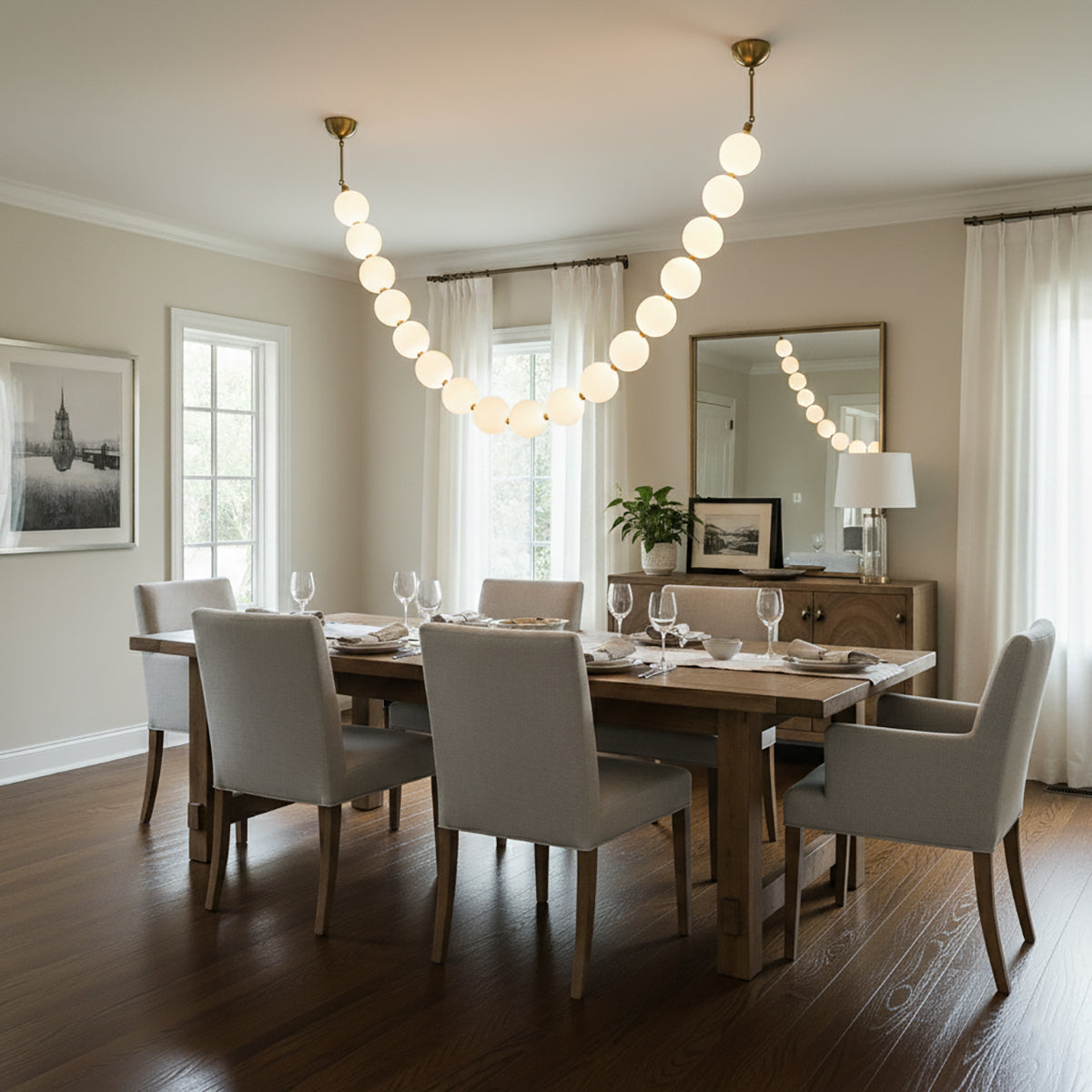 Luxurious Pearl Necklace Chandelier