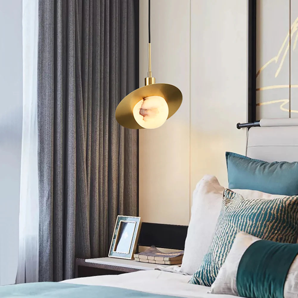 Luxury Alabaster Round Pendant Lamp